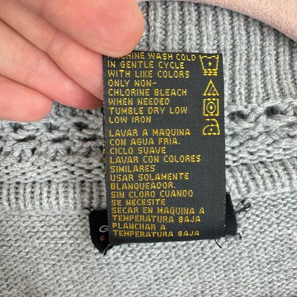 Grace Elements 100% Cotton Gray Short Sleeve Cropped Open Shrug Sweater Size M - Picture 5 of 5